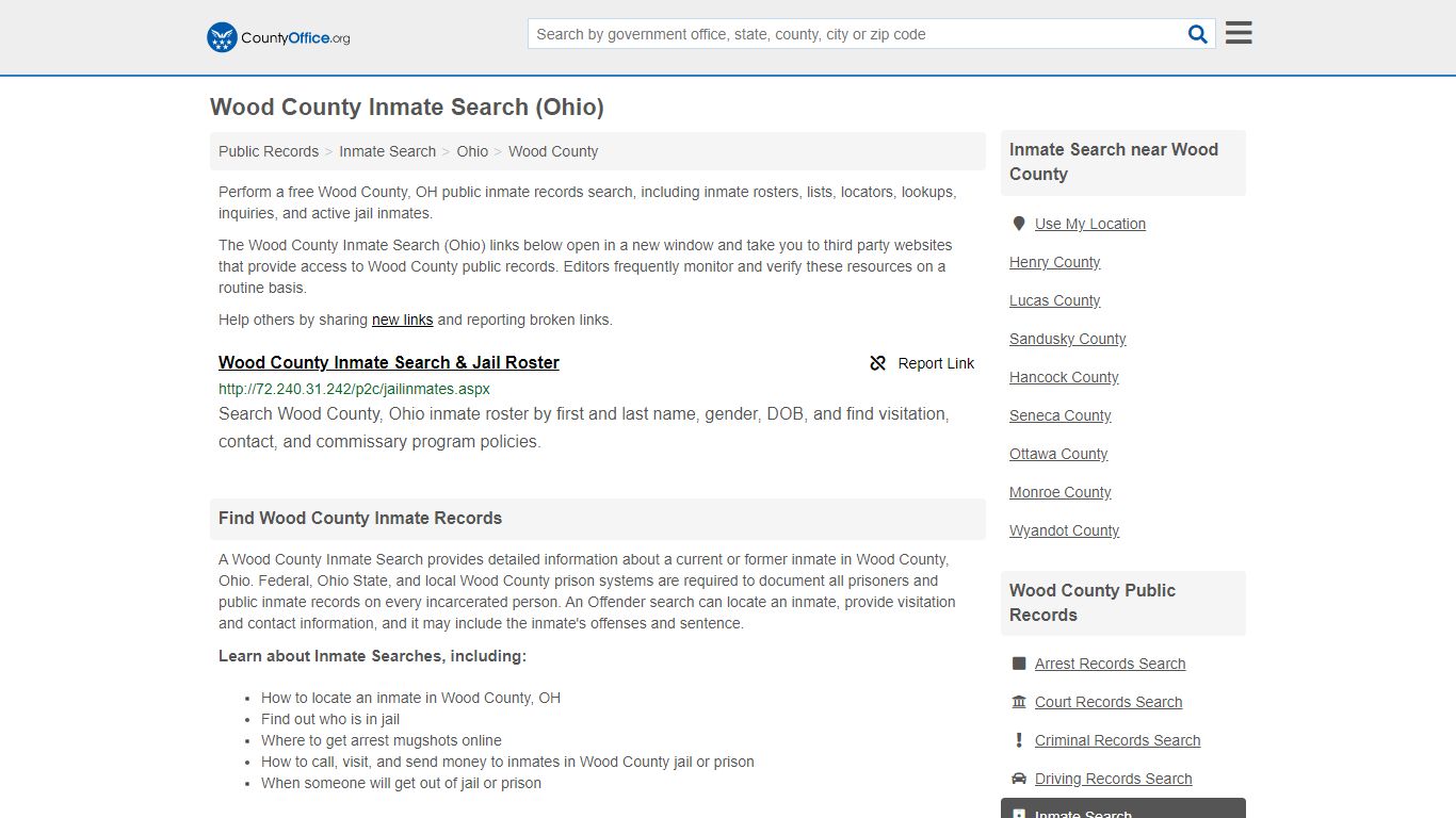 Inmate Search - Wood County, OH (Inmate Rosters & Locators)